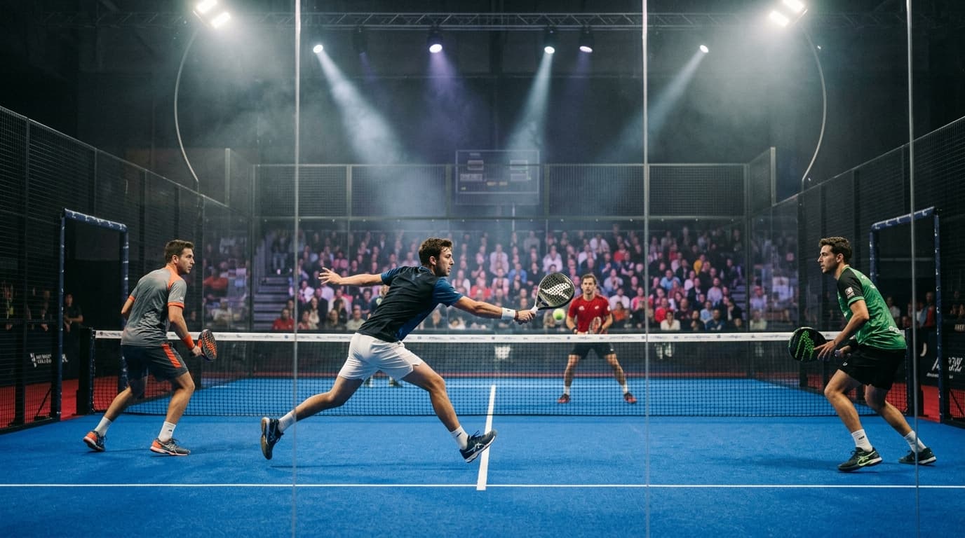 Torneo San Gorbeia: partido en pista de cristal con publico